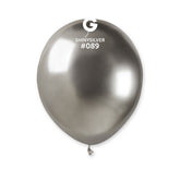 Globo 5" AB50 Espejo Plateado. "Latex Shiny Silver #089" 100pcs